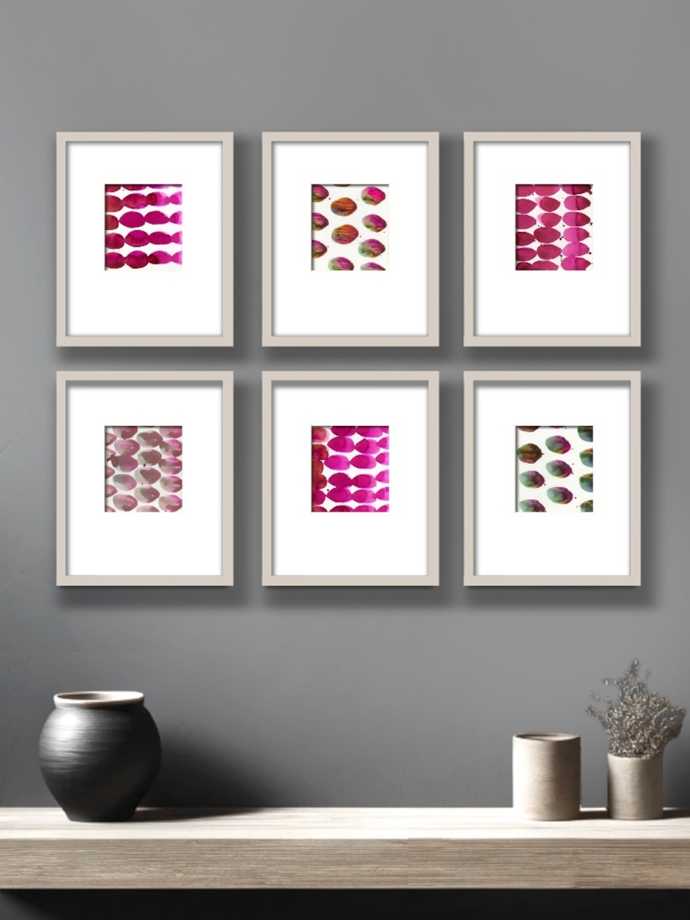 Set of 6 Original Abstract Watercolor Paintings - Color Music Collection 1